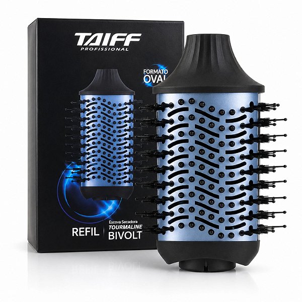 Refil Escova Secadora Taiff Tourmaline Formato Oval Azul