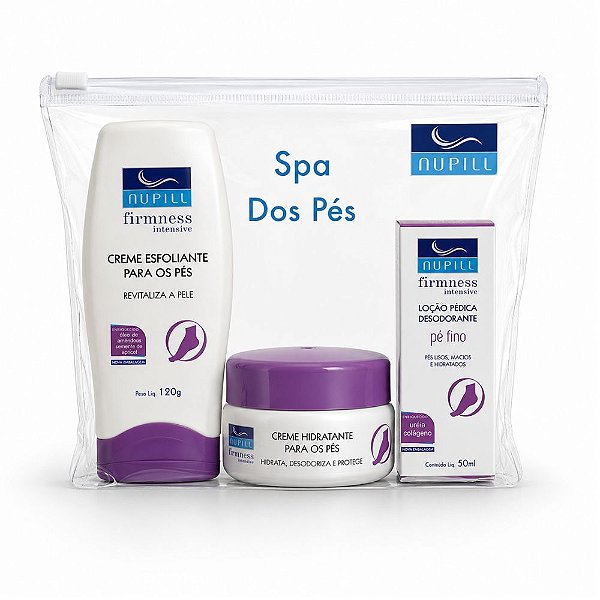 Kit Nupill Firmness Intensive Spa Dos Pés: Creme Esfoliante, Creme Hidratante e Loção Pédica