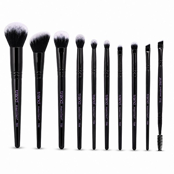Kit Pincéis Macrilan Trend: Completo Com 10 Unidades