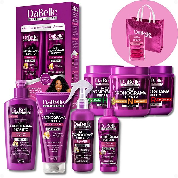 Kit Completo DaBelle Meu Cronograma Perfeito: Máscaras 400g + Mimos