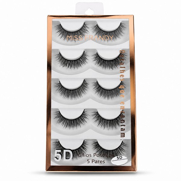 Cílios Postiços Miss Frandy 5d Com 5 Pares C20-0125