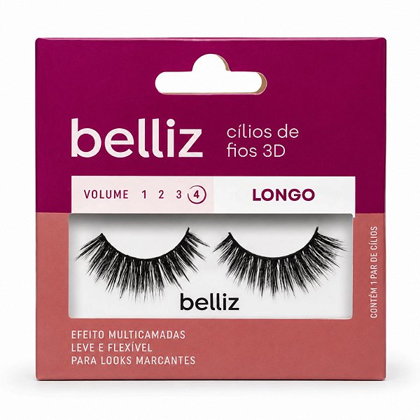 Cilios Postiços Belliz De Fios 3D Longo Volume 4 COD.2645