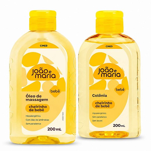 Kit Cimed João e Maria Baby Glicerina: Óleo De Massagem 200ml e Colônia 200ml