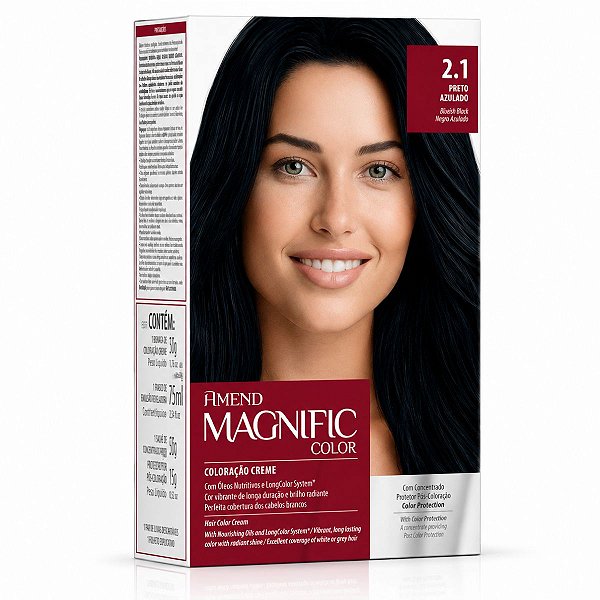 Coloração Creme Amend Magnific Color 2.1 Preto Azulado