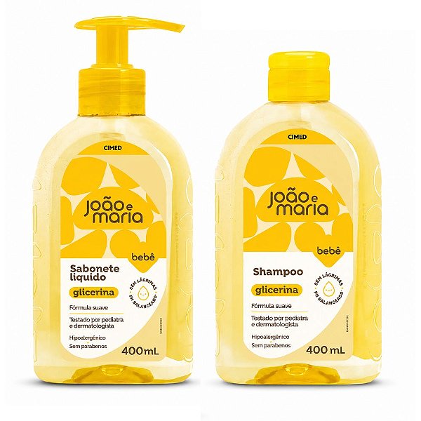 Kit Cimed João e Maria Baby:Sabonete Liquido e Shampoo 400ml