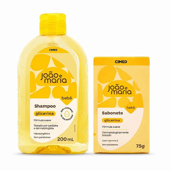 Kit Cimed João e Maria Baby: Shampoo 200ml e Sabonete Em Barra 75g
