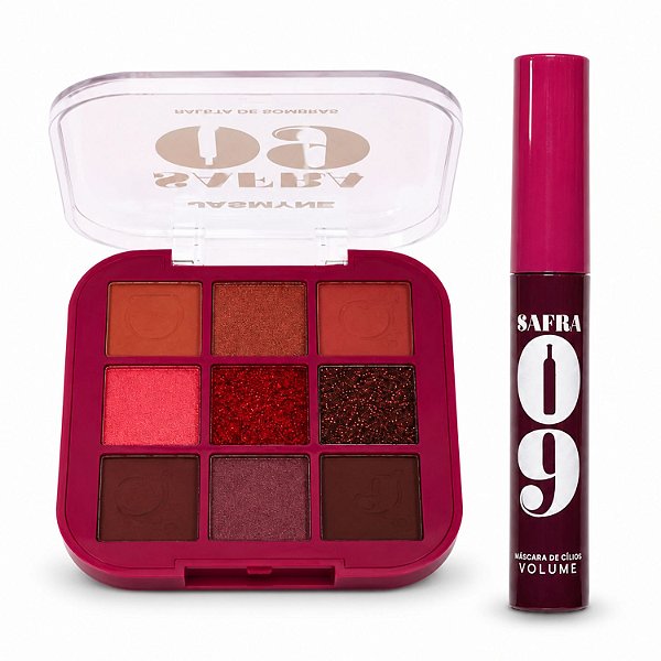 Kit Jasmyne Safra 09: Paleta De Sombras e Máscara Vinho Cabernet