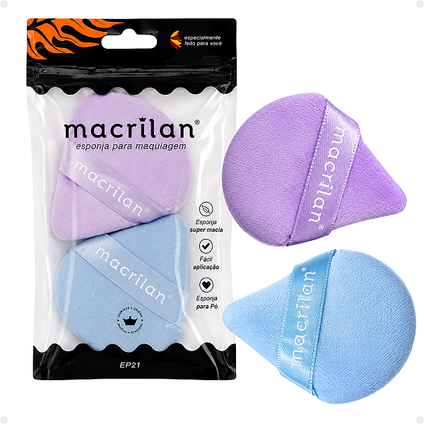 Kit Macrilan Esponja Para Maquiagem Com 2 Unidades Ep21