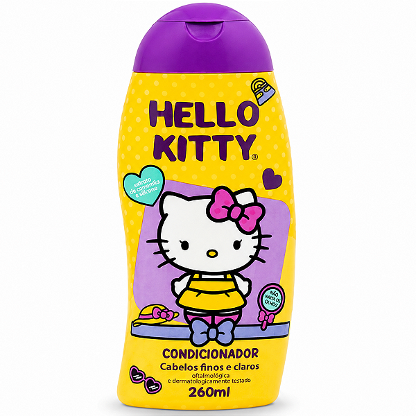 Condicionador Cabelos Finos e Claros Cia da Natureza Hello Kitty 260ml