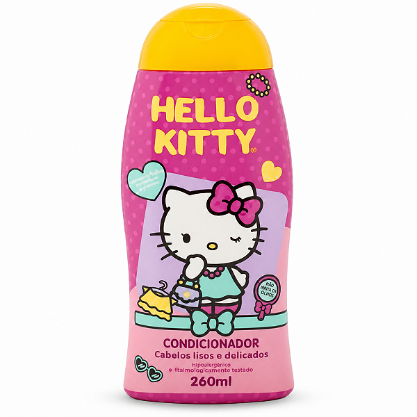 Condicionador Cabelos Lisos e Delicados Cia da Natureza Hello Kitty 260ml
