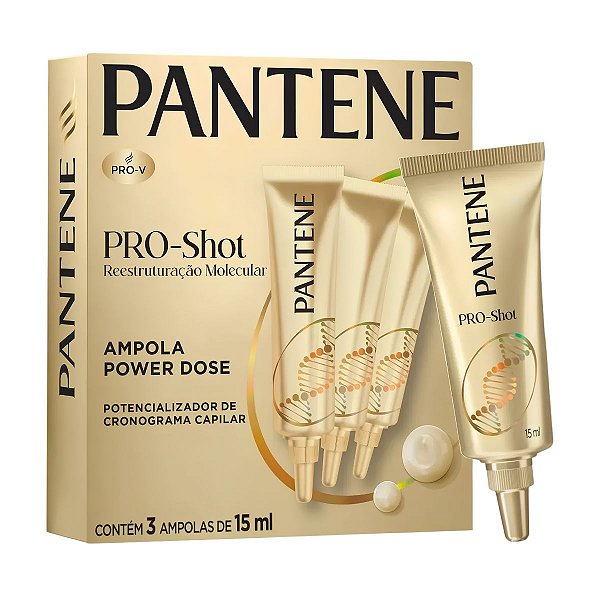 Kit Pantene Pro-Shot Reestruturação Molecular: 3 Ampolas Power Dose 15ml