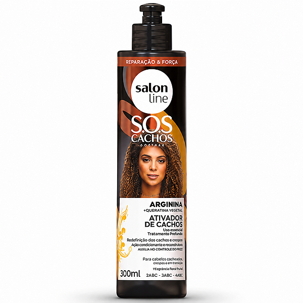 Ativador de Cachos Arginina Sos Cachos Salon Line 300ml