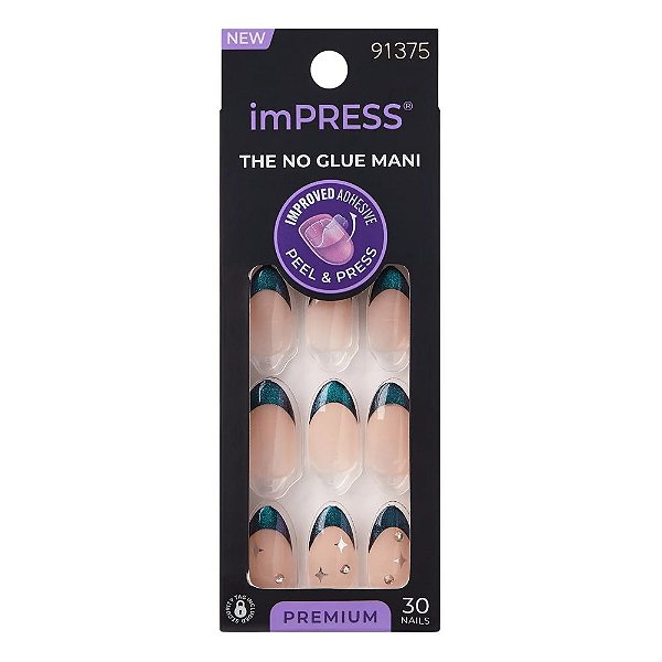 Unhas Autocolantes Kiss Ny imPress The No Glue Mani Premium Visions Ime10