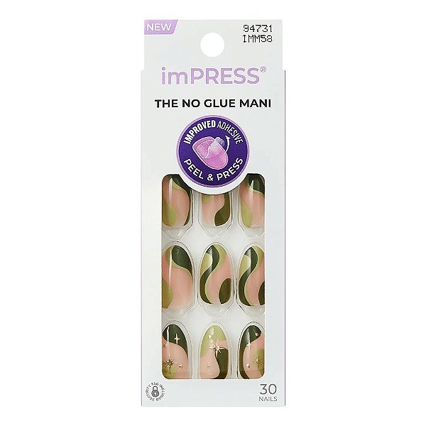 Unhas Autocolantes Kiss Ny Impress The No Glue Mani Shining Imm58