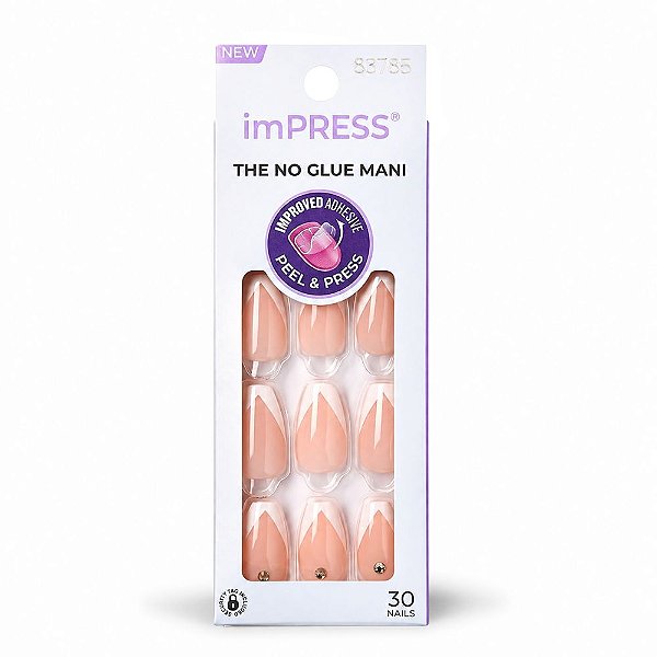 Unhas Autocolantes Kiss Ny Impress The No Glue Mani So French Kimm04