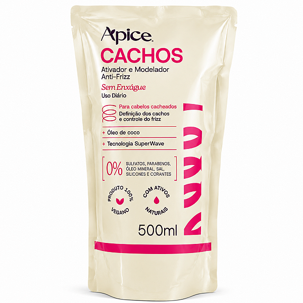 Refil Ativador e Modelador De Cachos Apice Anti-Frizz 500ml
