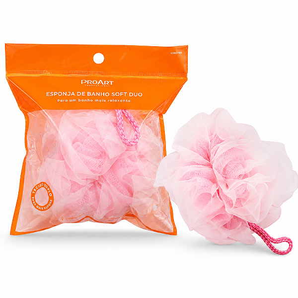 Esponja De Banho Proart Soft Duo Rosa Edb07bb