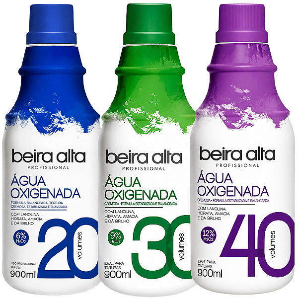Kit Beira Alta Água Oxigenada: 20, 30 e 40 Volumes 900ml