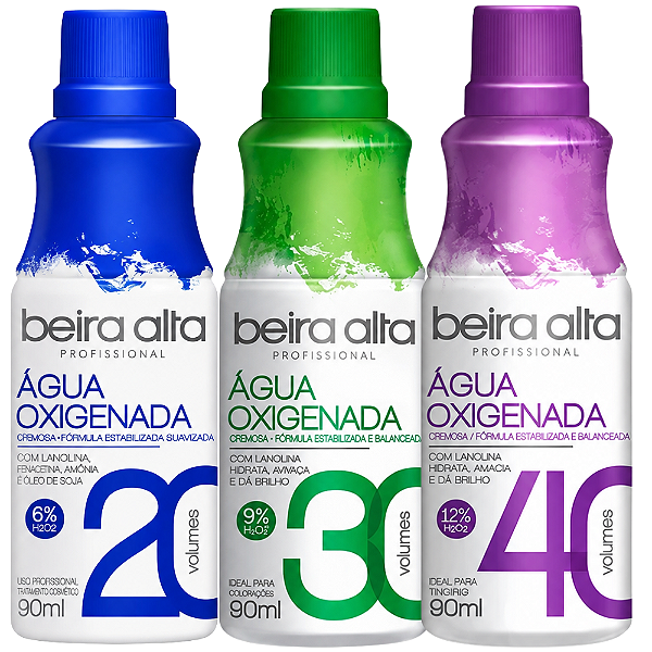 Kit Beira Alta Água Oxigenada: 20, 30 e 40 Volumes 90ml
