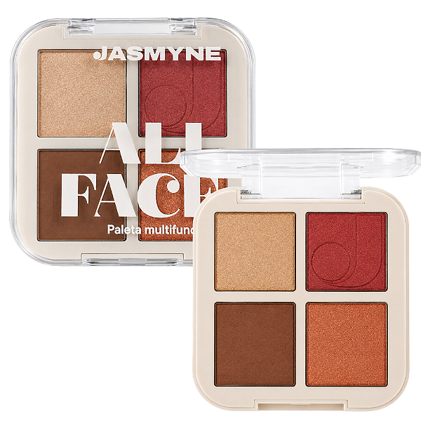 Paleta Multifuncional Jasmyne All Face Blush, Iluminador e Contorno B Ref.: J0156