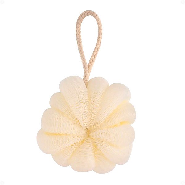 Esponja De Banho Proart Flower Nylon Branca Edb01bb
