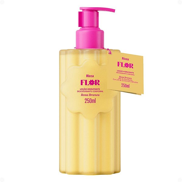 Loção Hidratante Corporal Ricca Flor Rosa Branca 250ml