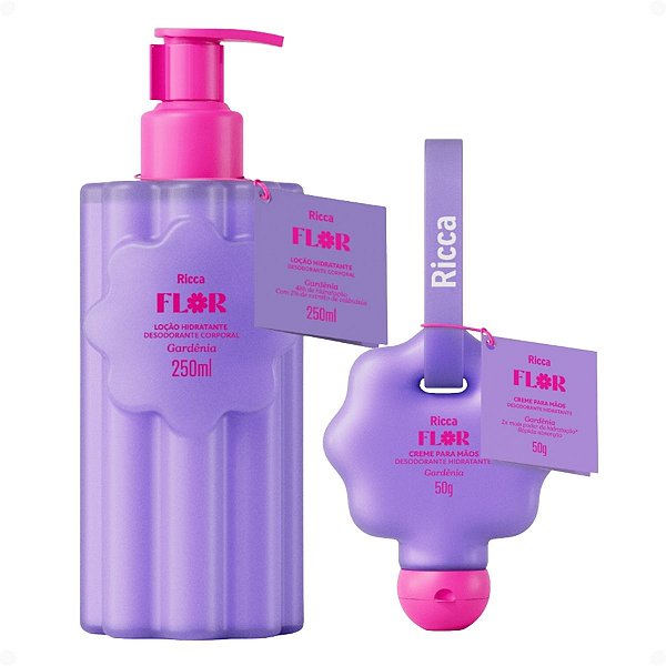 Kit Ricca Flor Gardênia: Loção Hidratante 250ml + Creme Para Mãos 50g