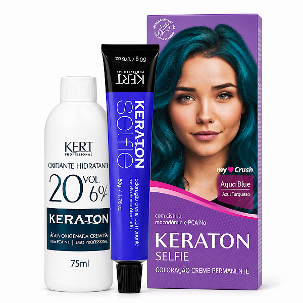 Coloração Creme Kert Keratonn Selfie My Crush Aqua Blue