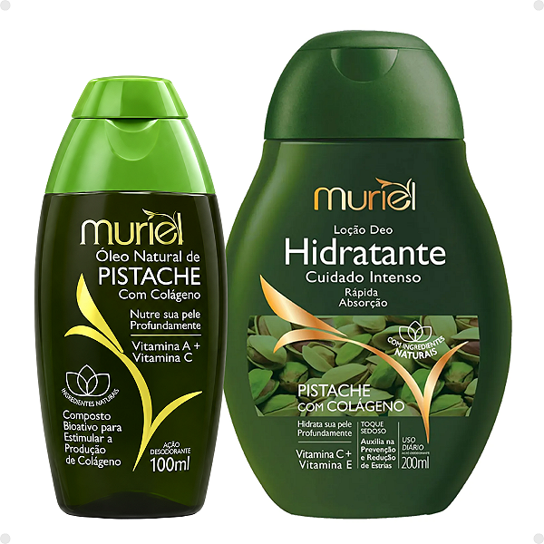 Kit Muriel Pistache Com Colágeno: Óleo Corporal 100ml e Loção Deo Hidratante 200ml