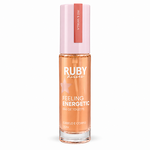 Colônia Ruby Kisses Feeling Energetic Eau De Toilette Cabelo e Corpo Iris & Vanilla 30ml