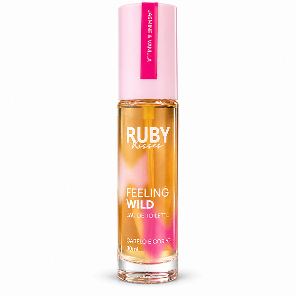 Colônia Ruby Kisses Feeling Wild Eau De Toilette Cabelo e Corpo Jasmine & Vanilla 30ml