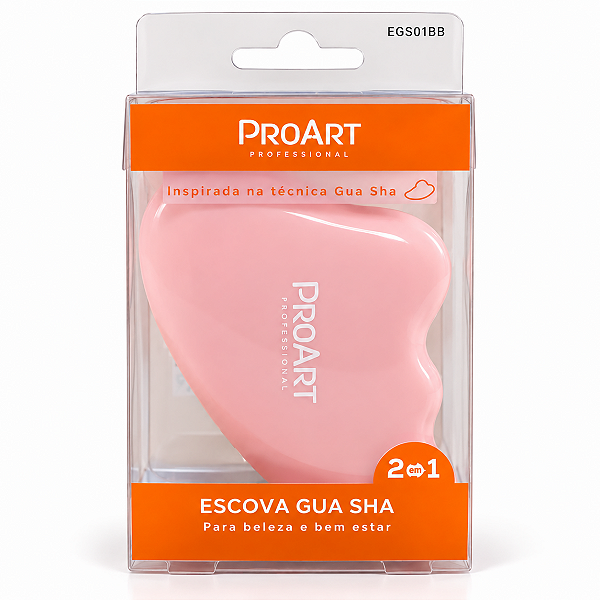 Escova Gua Sha Proart 2 Em 1 Massageador Rosa Egs01bb