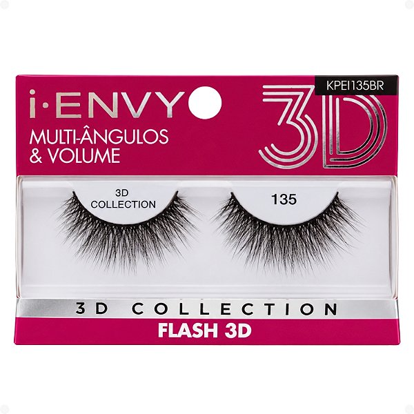 Cílios Postiços Kiss New York I-Envy Flash 3D 135 Kpei135br