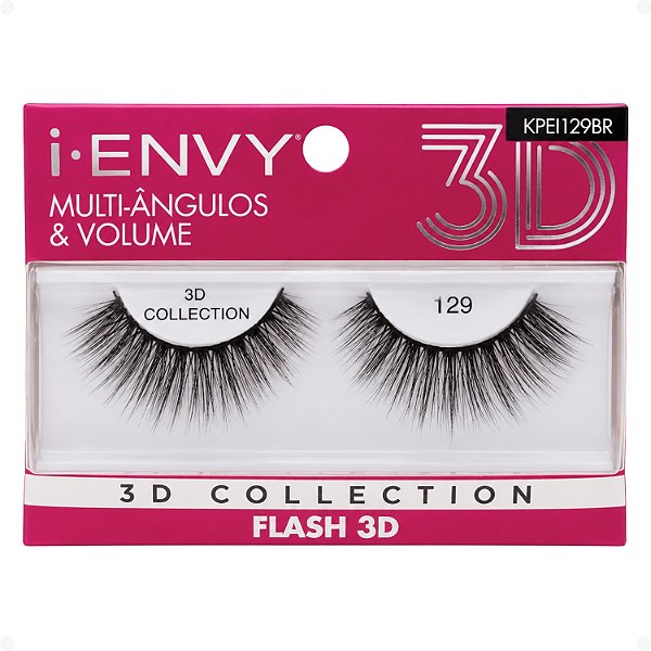 Cílios Postiços Kiss New York I-Envy Flash 3D 129 Kpei129br