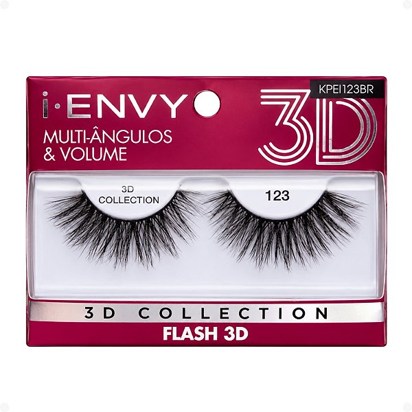 Cílios Postiços Kiss New York I-Envy Flash 3D 123 Kpei123br