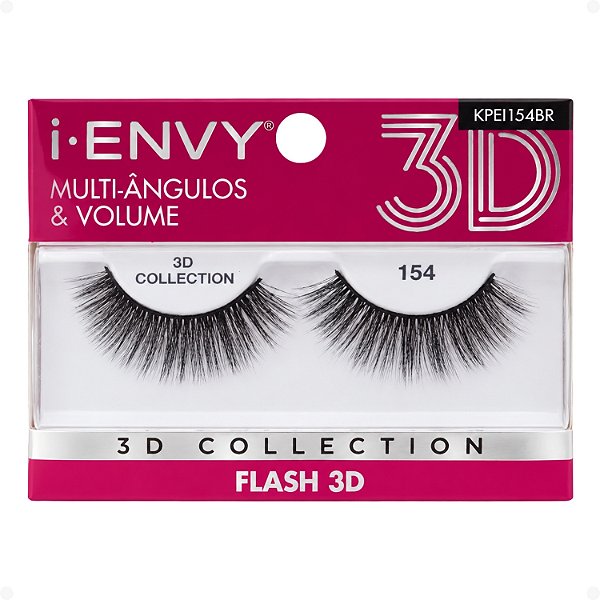 Cílios Postiços Kiss New York I-Envy Flash 3D 154 Kpei154br