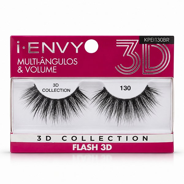 Cílios Postiços Kiss New York I-Envy Flash 3D 130 Kpei130br