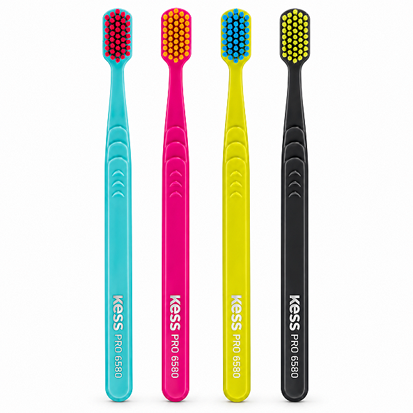 Kit Escova Dental Kess Pro Extra Macias: Com 4 Unidades Cores Variadas 2087