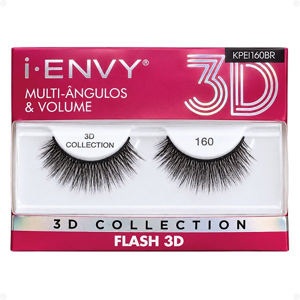 Cílios Postiços Kiss New York I-Envy Flash 3D 160 Kpei160br