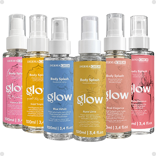 Kit Body Splash Dermachem Glow Com 6 Unidades 100ml