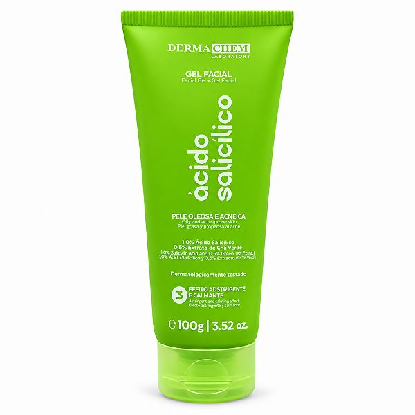 Gel Facial Dermachem Ácido Salicílico Pele Oleosa e Acneica 100g