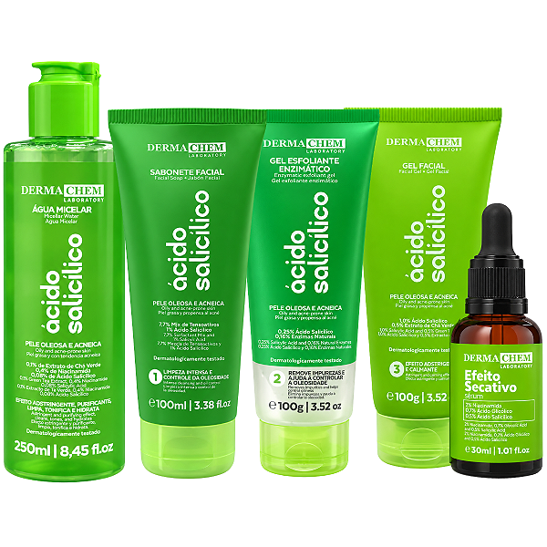 Kit Dermachem Ácido Salicílico Com 5 Produtos