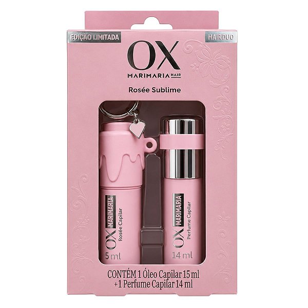 Kit Ox Mari Maria Hair Rosée Sublime Com Chaveiro: Perfume e Óleo Capilar