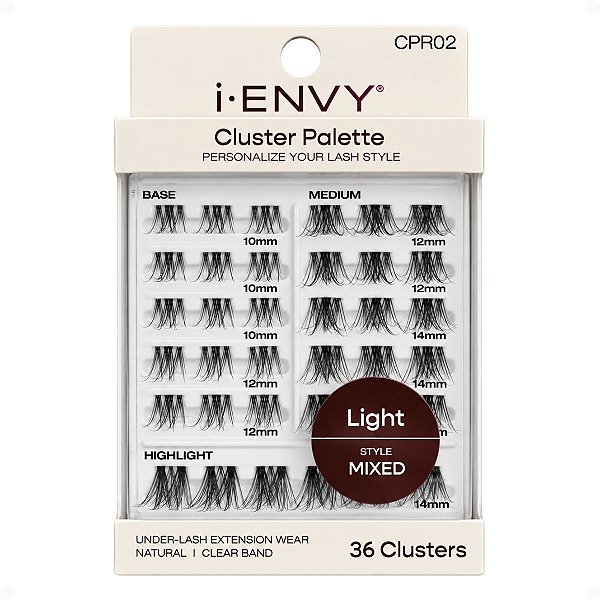 Paleta De Cílios Postiços Kiss Ny I-Envy Cluster Palette Light Style Mixed Cpr02