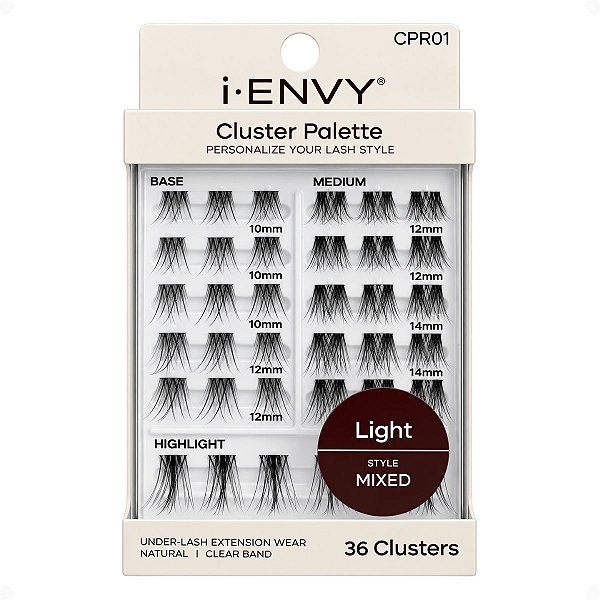 Paleta De Cílios Postiços Kiss Ny I-Envy Cluster Palette Light Style Mixed Cpr01