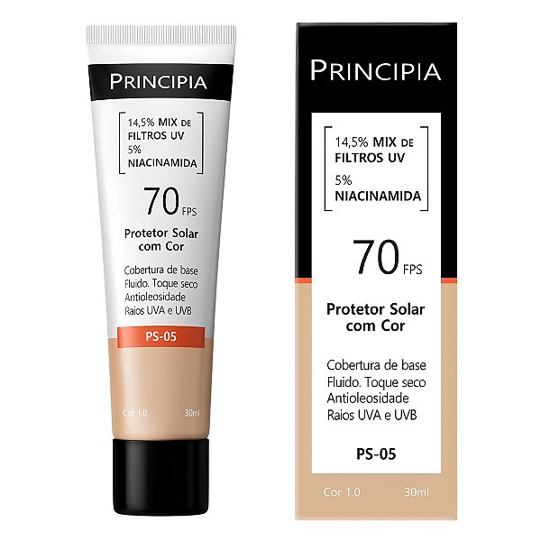 Protetor Solar Facial Principia Fps 70 Com Cor 1.0 30ml
