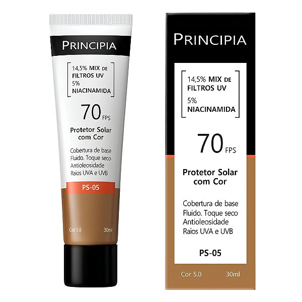Protetor Solar Facial Principia Fps 70 Com Cor 5.0 30ml