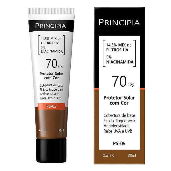 Protetor Solar Facial Principia Fps 70 Com Cor 7.0 30ml