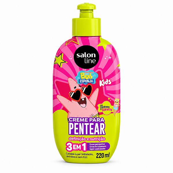 Creme Para Pentear 3 Em 1 Salon Line Kids Bob Esponja Patrick 220ml