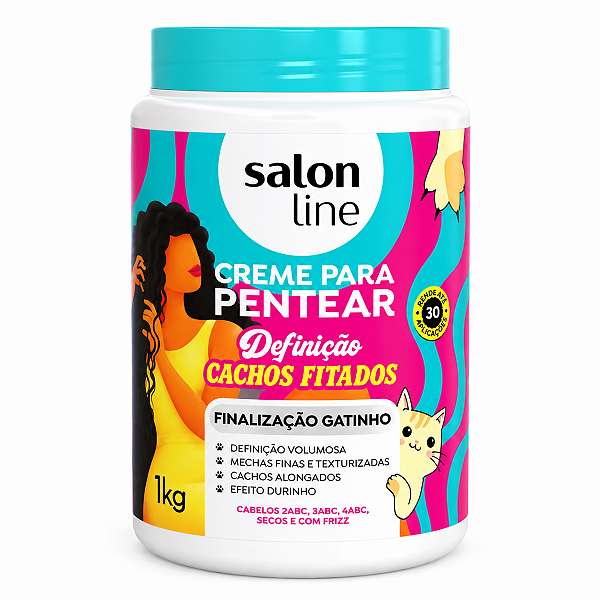 Creme Para Pentear Salon Line Definição Cachos Fitados Finalização Gatinho 1kg
